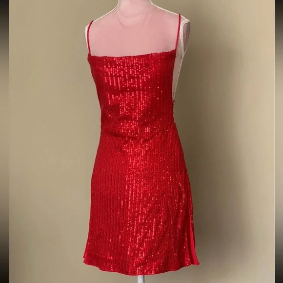 Red Sequin Mini Dress - Picture 1 of 5